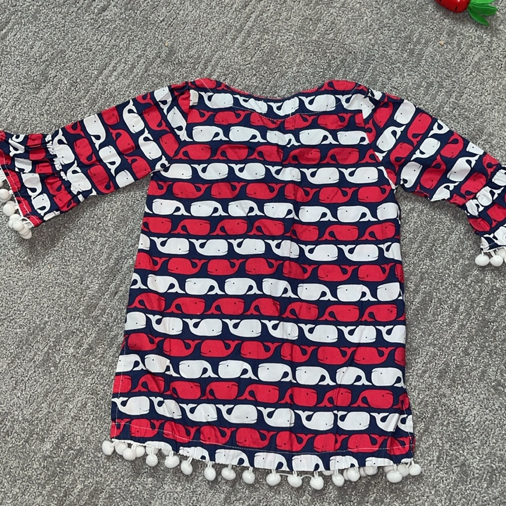 Mud Pie Red and White Whale Print dress - Picture 4 of 5